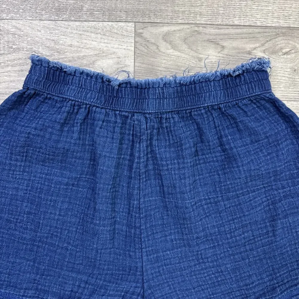 Aerie Gauzy High Waisted Shorts Pull On Stretch Dark Blue sz S - Picture 5 of 5